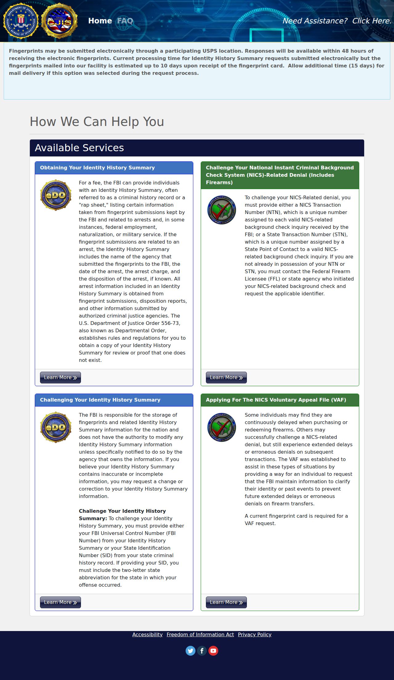 Henry County arrest history self-review through the FBI electronic order portal