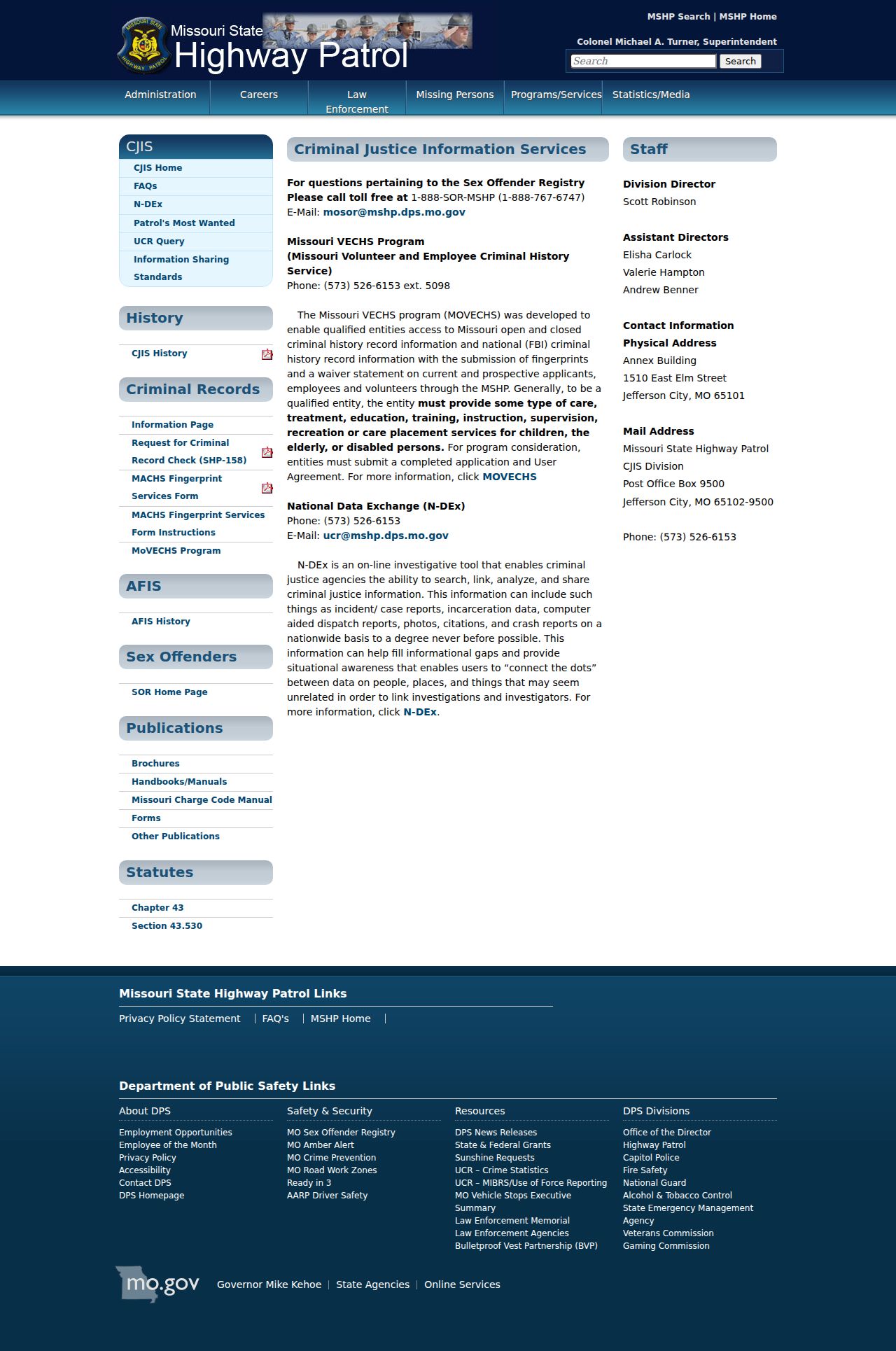 Henry County criminal court records and the Missouri State Highway Patrol repository channel
