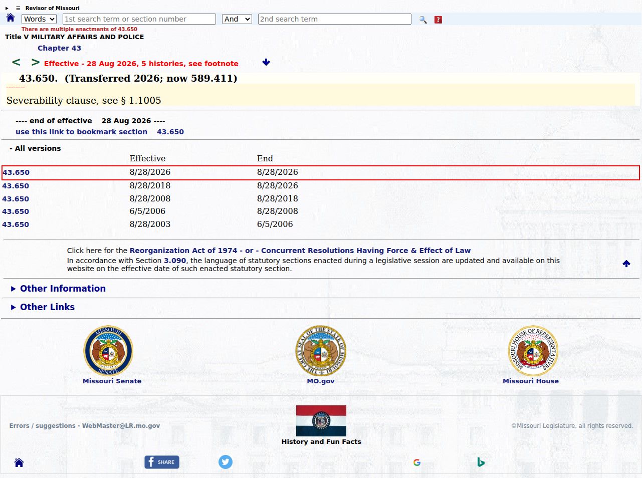 Windsor public registry records and MSHP authority